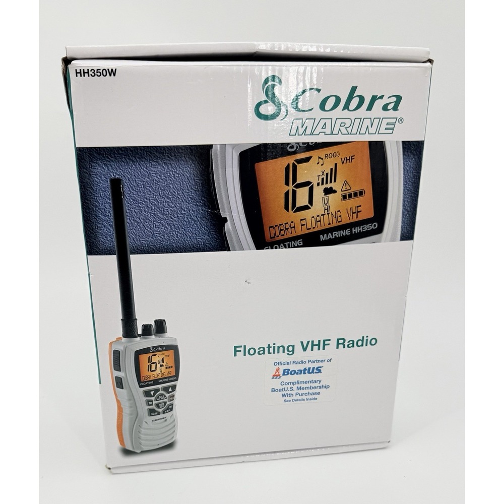 Cobra Marine White Floating Handheld VHF RADIO #MR-HH350W-FLT New In Open Box